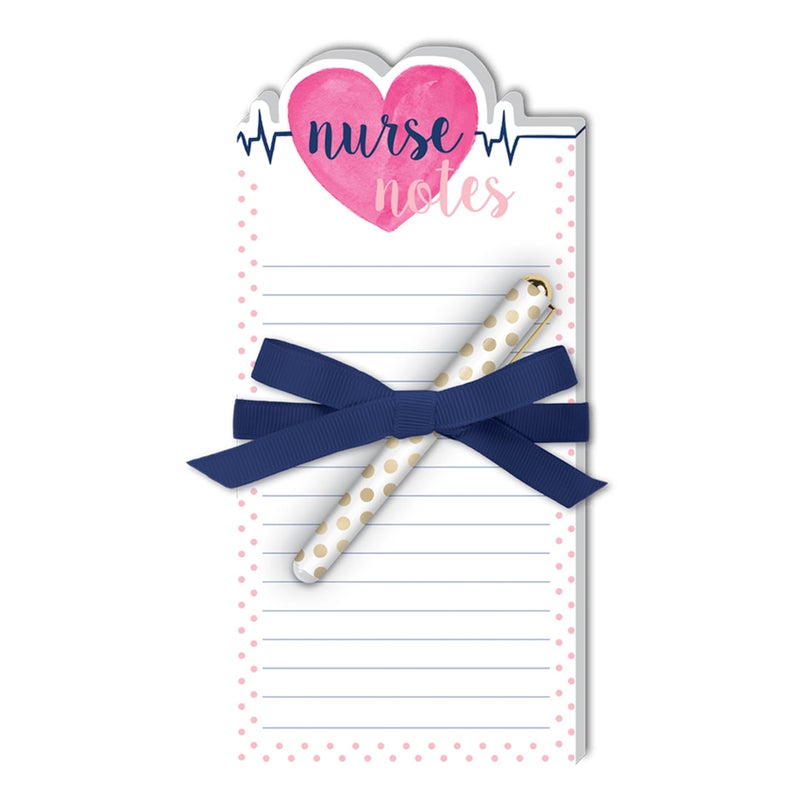 Lady Jayne Nurse Icon Die-Cut Note Pad with Pen, 4" x 8", Heart